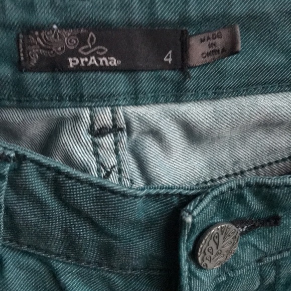 Prana Teal green/blue jeans size 4 - Picture 3 of 6